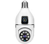 Cámara WiFi inalámbrica de doble lente, cámara de seguridad WiFi de doble lente, cámara de vigilancia 1080P HD, detección de movimiento AI, conversación bidireccional
