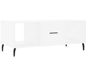vidaXL Mesa de centro madera contrachapada 102x50x40 cm Blanco, Negro, Blanco brillante Mesita de Salón o Comedor o Auxiliar Mesa de Café Meuble Salón