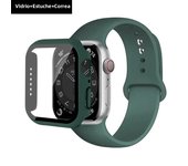 Glass+Case+Strap for Apple Watch Band 45mm 44mm 41mm 40mm 38mm 42mm Screen Protectors for Apple IWatch Series 9 8 7 6 SE 5 3 4
