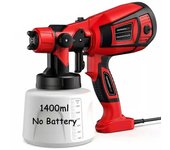 Electric Paint Sprayer, Airless HVLP Spray Gun with 3 Spray Patterns, 1400ml for House Painting, Furniture, Fence, Walls, Car Repair