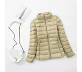 Plus Size Light Down Jacket Women Inner Cloth Autumn Winter Slim Short Stand Collar Warm White Duck Down Coat Women Outerwear