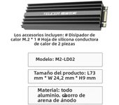 TEUCER M2-LD02 M.2 Cooling Heatsink SSD Heat Dissipation Kit NVME For 2280  Hard Disk Desktop Computer