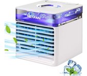 Enfriador de Aire personal, aire acondicionado portátil con USB, refrigeradores evaporativos 3 en 1, humidificador y purificador, Luz LED Nocturna de 7 Colores