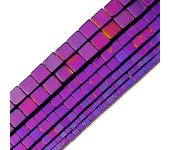 JHNBY Blue,Gold Color,Purple Square Shape Hematite 2/3/4/6MM Natural Stone Spacer Loose Beads For Jewelry Making DIY Accessories