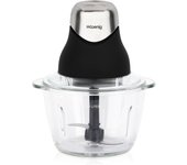 H.Koenig LEO8 Picadora Eléctrica de Alimentos, 320 W, 1 Litro, 2 Cuchillas,1 Vaso de Cristal, Acero Inoxidable, Negro