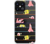 Funda original compatible con iPhone 12 Pro Max con un diseño de Bob Esponja Multipersonaje Arcoiris