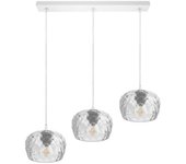 Fabrilamp - Regleta Estela 3xe27 Blanca Regx65x13 Cm C/tulipas Cristal Tallado Transparente