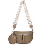 Zenyth Bolso Cruzado de Cuero Genuino de Vaca de Lujo para Mujer Bolso de Pecho de Alta Calidad con Monedero Pequeño Patrón Hecho en Cuero Genuino