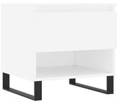 vidaXL Mesa de centro madera de ingeniería 50x46x50 cm Blanco, Negro, Blanco brillante Mesita de Salón o Comedor o Auxiliar Mesa de Café Meuble Salón