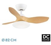 FABRILAMP Ventilador DC Paramo 36W Blanco/Haya 3 Aspas - Potente Motor y Control Remoto