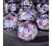 7PCS Sharp Resin Dice Set Liquid Core Dice & Sharp Edge Role Playing Games Dice,Gold foil resin dice
