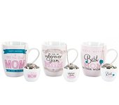 Tazas de infusiones romantica Pack de 3 Tazas con Filtro y Soporte - DAMDAM GO