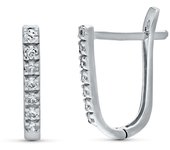 Pendientes Inmaculada Romero Oro Blanco 18k Mujer Barra Vertical Circonitas