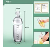 350/500/700/1000ml PC resin Cocktail Shaker Home Bar Utensil Martini Hand Shaker Cup with Scales Milk Wine Drink Shaker Bar Tool