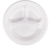 MONOUSO | Plato Termico FOAM "Quiet Classic" 3 C. Laminado Blanco Ø26cm (125 Uds)