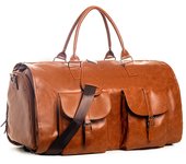 Bolsa de mano convertible para ropa de viaje, Maleta Colgante, Bolsa de viaje de Negocios (Marron)