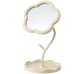 Espejo de flores, espejo de escritorio, espejo de tocador, espejo de maquillaje con forma de flor, bonito espejo de flores, ideal para dormitorio y sala de estar.