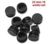 10pcs/pack Black Round Plastic Plug In Round Pipe Steel Pipe Inner Sleeve Plug Head Table Chair Foot Pad