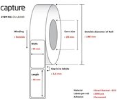 Capture Etiqueta Adhesiva 90x60 Núcleo 25 - Alta Calidad