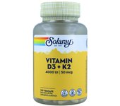 SOLARAY VITAMIN D3 + K2 120 CAPSULAS