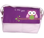 BABYLINE BOLSO DE BEBÉ PARA CARRITO Y SILLA DE PASEO BUHO MORADO. BOLSO EN POLIPIEL
