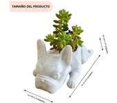Resin Bulldog Succulent Flowerpot Ornaments French Bulldog Plant Planter Waterproof Handicraft Christmas Gift Gardening Decor