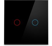 AC100-240 Touch Switch Power Led Panel Wall Light Switches Tempered Black White Crystal Glass 1/2/3 Gang Interruttore Switch