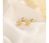 New Fashion Tibetan Piercing Stud Crystal Ear Studs Helix Cartilage Earring for Women Gold Color Girls Piercing Jewelry Gift