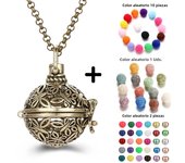 Mexico Style Tree Of Life Angel Necklace 16MM Music Ball Vintage Pregnancy Necklace Aroma Essential Oil Diffuser Locket Pendant