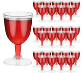 25Pc Elegant Plastic Wine Glasses for Parties 6 Oz Gold Glitter Plastic Wine Glasses Disposable  Wedding Birthdays Wine Cups
