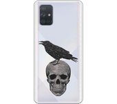 Funda compatible con Samsung Galaxy A71 - Calavera y gorrion