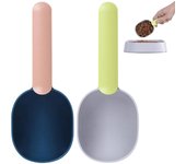 2 cucharas para comida para mascotas, cucharas para comida para perros con mango con clip de sellado, cucharas medidoras para comida para perros, cucharas para comida para gatos