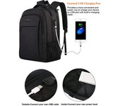 Mochila de viaje para computadora portátil, Bolso de trabajo, Bolso Liviano para computadora portátil con Puerto de carga USB, mochila de Negocios antirrobo, se Adapta a una computadora portátil de 15,6 pulgadas, color Negro