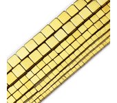 JHNBY Blue,Gold Color,Purple Square Shape Hematite 2/3/4/6MM Natural Stone Spacer Loose Beads For Jewelry Making DIY Accessories