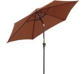 Outsunny Sombrilla para Jardín Ø270x235 cm Parasol de Aluminio con Reclinable con Manivela y 6 Varillas para Terraza Exterior Balcón