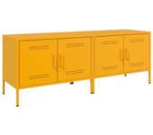 Mueble TV combinadoMuebles para TV 2 piezas acero amarillo mostaza 68x39x50,5 cm