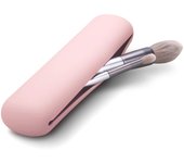 Titular de cepillo de maquillaje de viaje, magnético anti-caída de silicio portátil cosméticos cepillos de cara titular-rosa