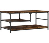 vidaXL Mesa de centro madera contrachapada 90x49x40 cm Negro, Roble Sonoma, Roble ahumado Mesita de Salón o Comedor o Auxiliar Mesa de Café Meuble Salón