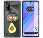 Funda Silicona Transparente para Blackview A50 diseño Vegan Life Dibujos