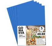 Goma Eva para Manualidades, Goma Espuma de Colores para Proyectos Creativos, Ideales para Artes y Manualidades, uso Escolar, Profesional o Artístico 40x60cm - m-office (Azul Claro, 5 uds)
