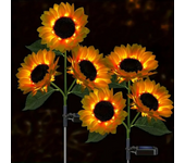 1pc Solar Sunflower Lights 3 Head Garden Stake Outdoor Decorative Waterproof LED Landscape Lights for Patio, Garden, Yard