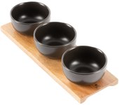 Juego de 4 piezas (3 cuencos + tabla de madera) Scalpers Home