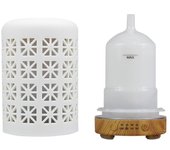 Ceramic Ultrasonic Air Humidifier Timing Function Aroma Diffuser Desktop Essential Oil Diffuser Room Scent Diffuser with Lights