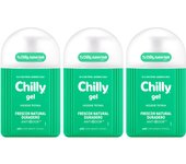 Chilly - Gel de Higiene Íntima Gama Frescor Natural Duradero, Pack de 3 x 250 ml, Limpieza Suave y Sensación de Frescura Prolongada, Molécula ANTI-ODOR, Apto para Uso Diario
