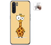 Tumundosmartphone Funda Gel Tpu para Oppo A91 diseño Jirafa Dibujos