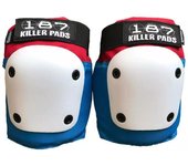 Rodilleras 187 Fly Knee Killer Pads color blanco y azul - Protección de alta calidad para skaters y deportes de acción - Marca 187 Killer Pads