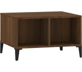 vidaXL Mesa de centro madera contrachapada 60x50x36,5 cm Blanco, Negro, Blanco brillante Mesita de Salón o Comedor o Auxiliar Mesa de Café Meuble Salón