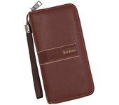 Nueva cartera larga para hombre, bolso de mano de gran capacidad, cartera moderna con cremallera