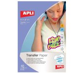 Papel transfer camisetas apli 4128/ din a4/ 10 hojas