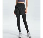 Joggers falsos de dos piezas con cintura alta y control de barriga
